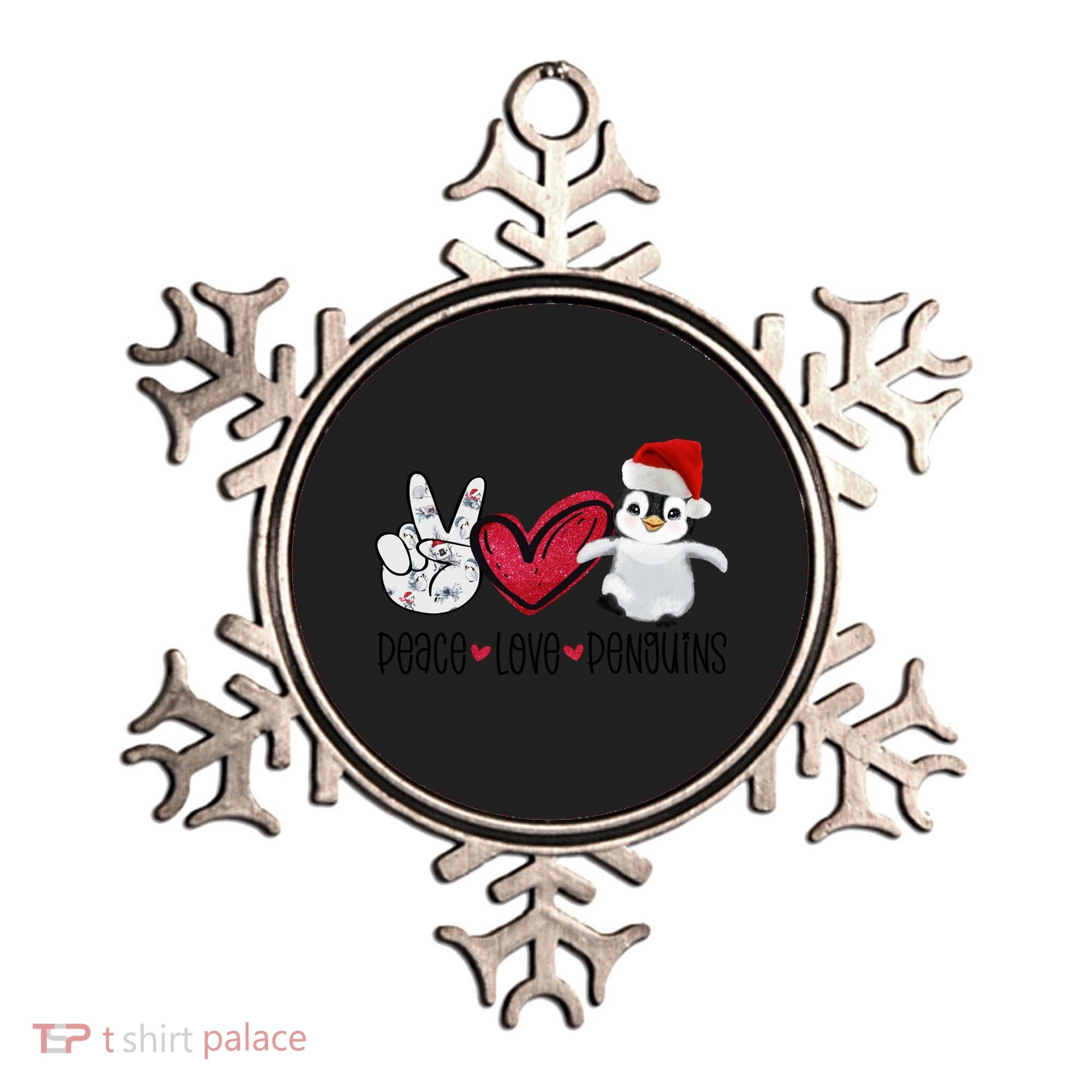 Christmas Peace Love Penguins Cute Xmas Santa Penguin Great Gift Ornament