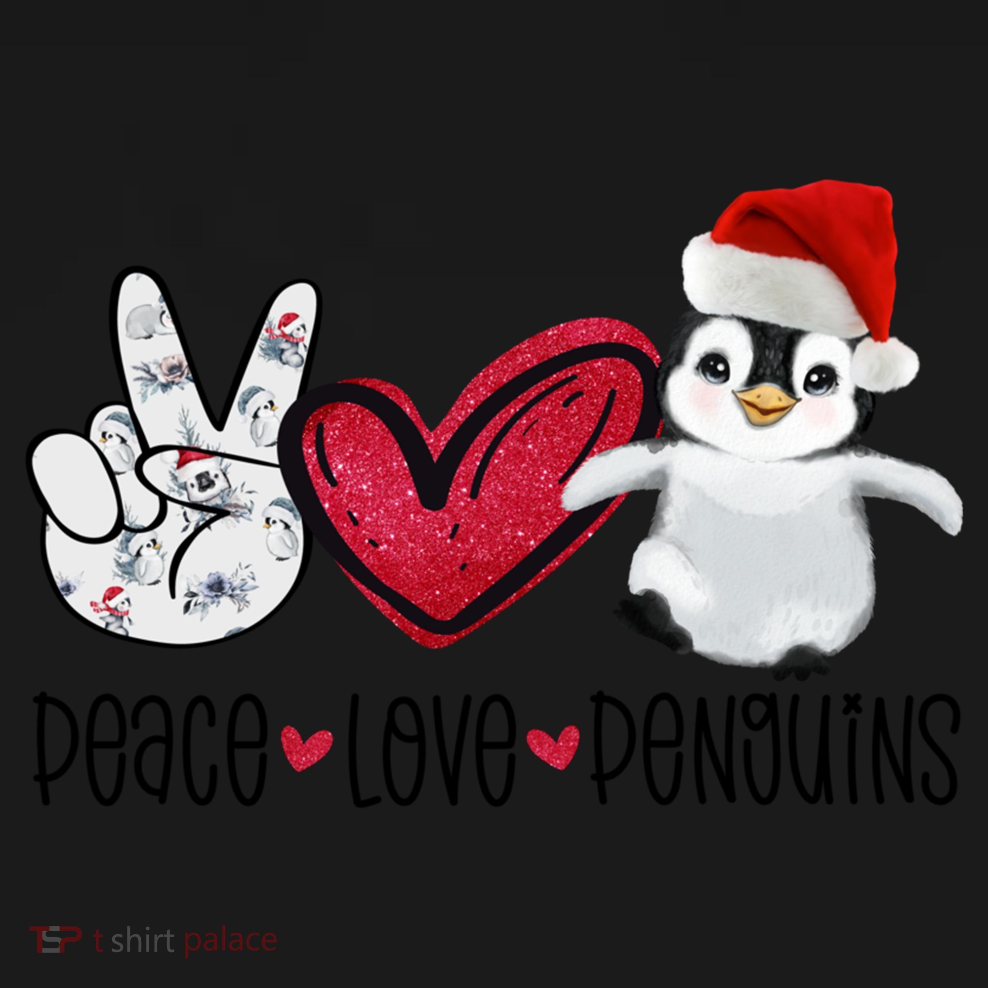 Christmas Peace Love Penguins Cute Xmas Santa Penguin Great Gift Ornament