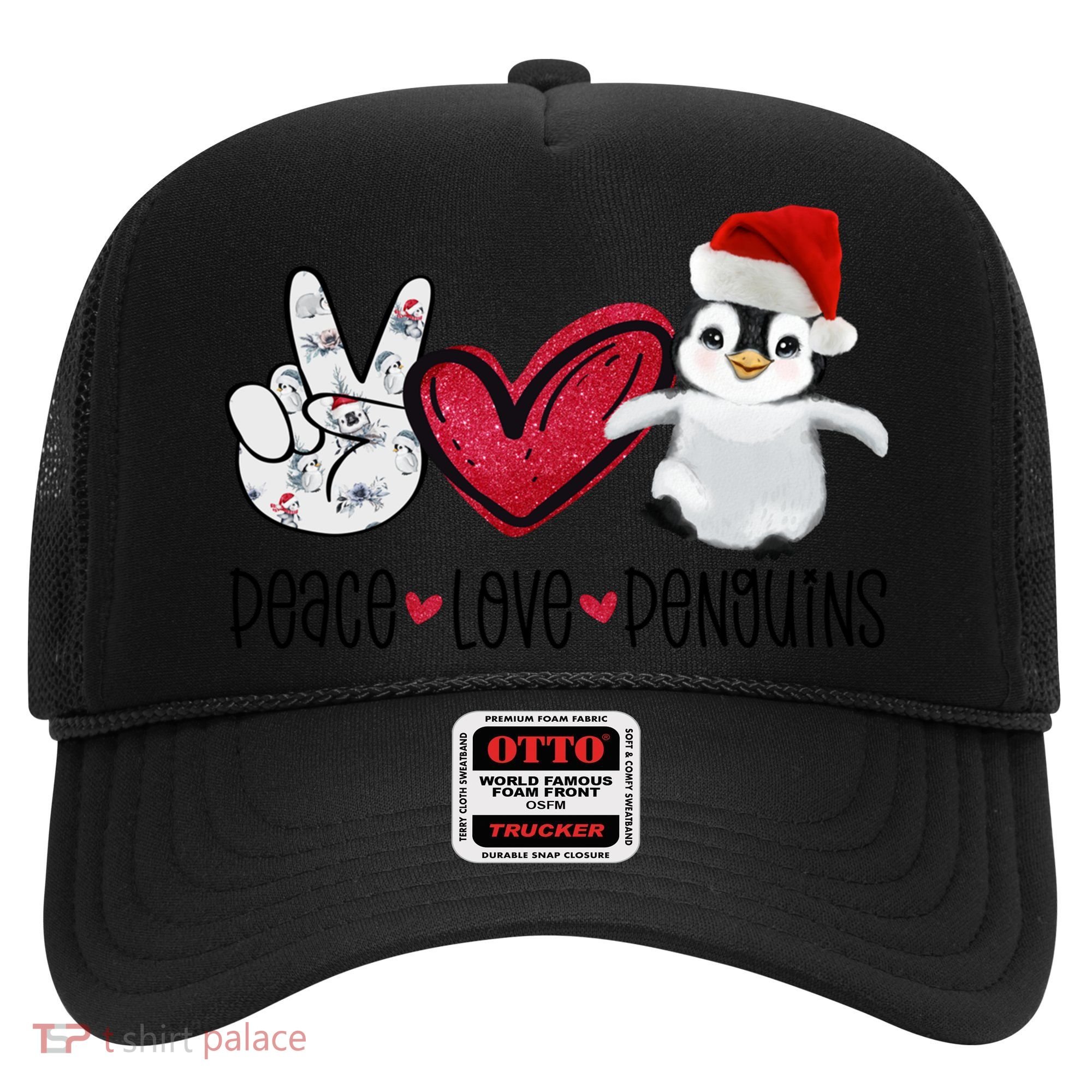 Christmas Peace Love Penguins Cute Xmas Santa Penguin Great Gift Hat