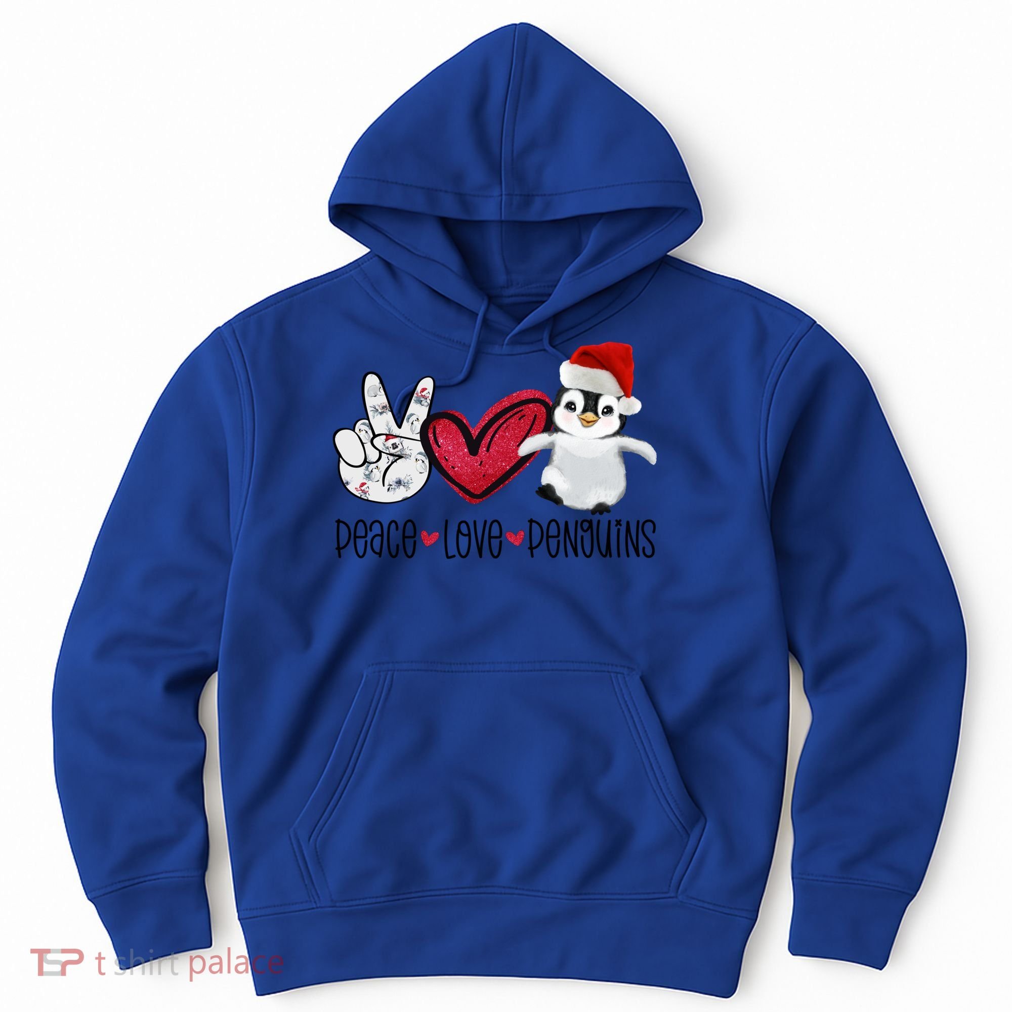 Christmas Peace Love Penguins Cute Xmas Santa Penguin Great Gift Hoodie
