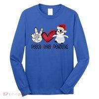 Christmas Peace Love Penguins Cute Xmas Santa Penguin Great Gift Long Sleeve Shirt thumb 0
