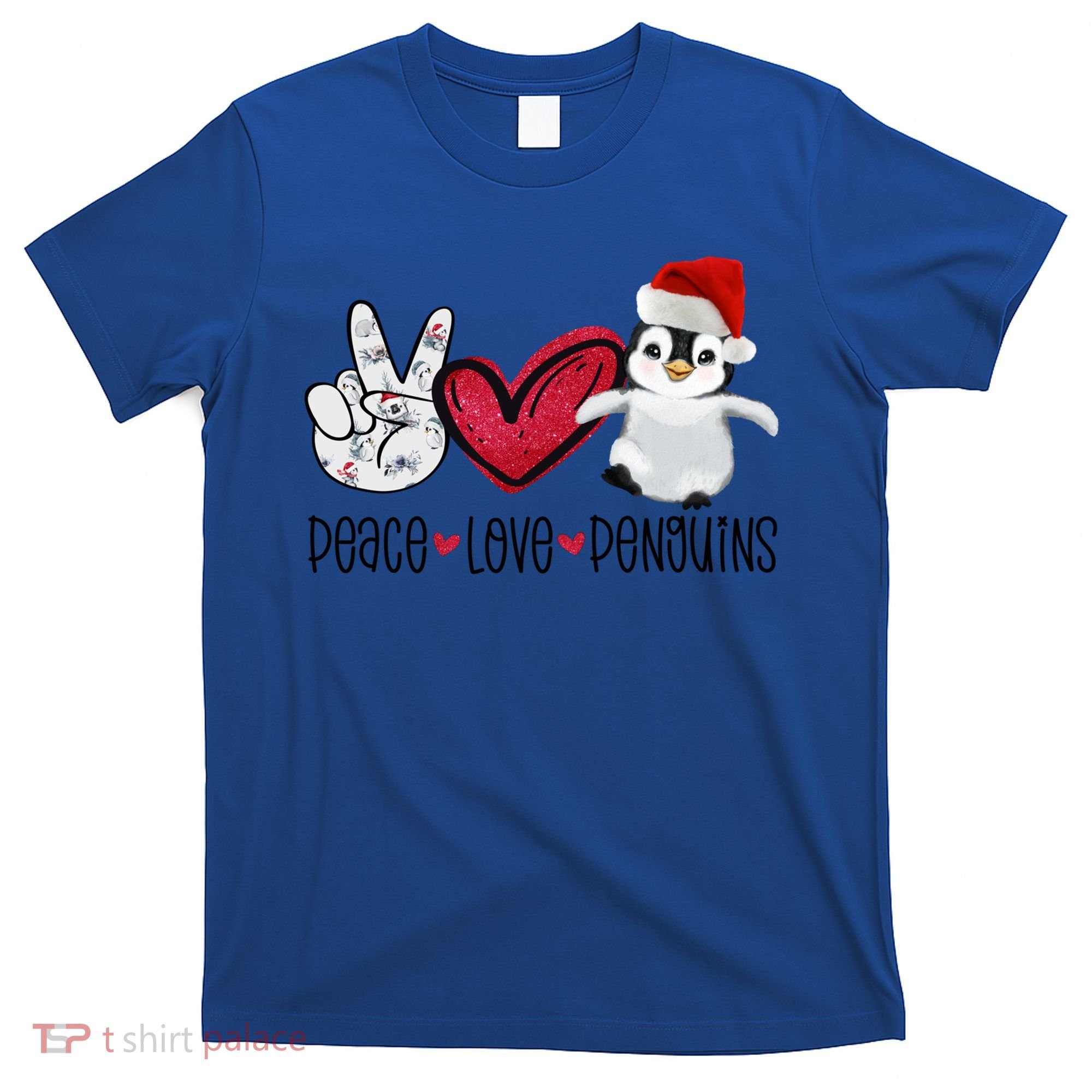 Christmas Peace Love Penguins Cute Xmas Santa Penguin Great Gift T-Shirt