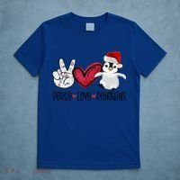 Christmas Peace Love Penguins Cute Xmas Santa Penguin Great Gift T-Shirt thumb 5