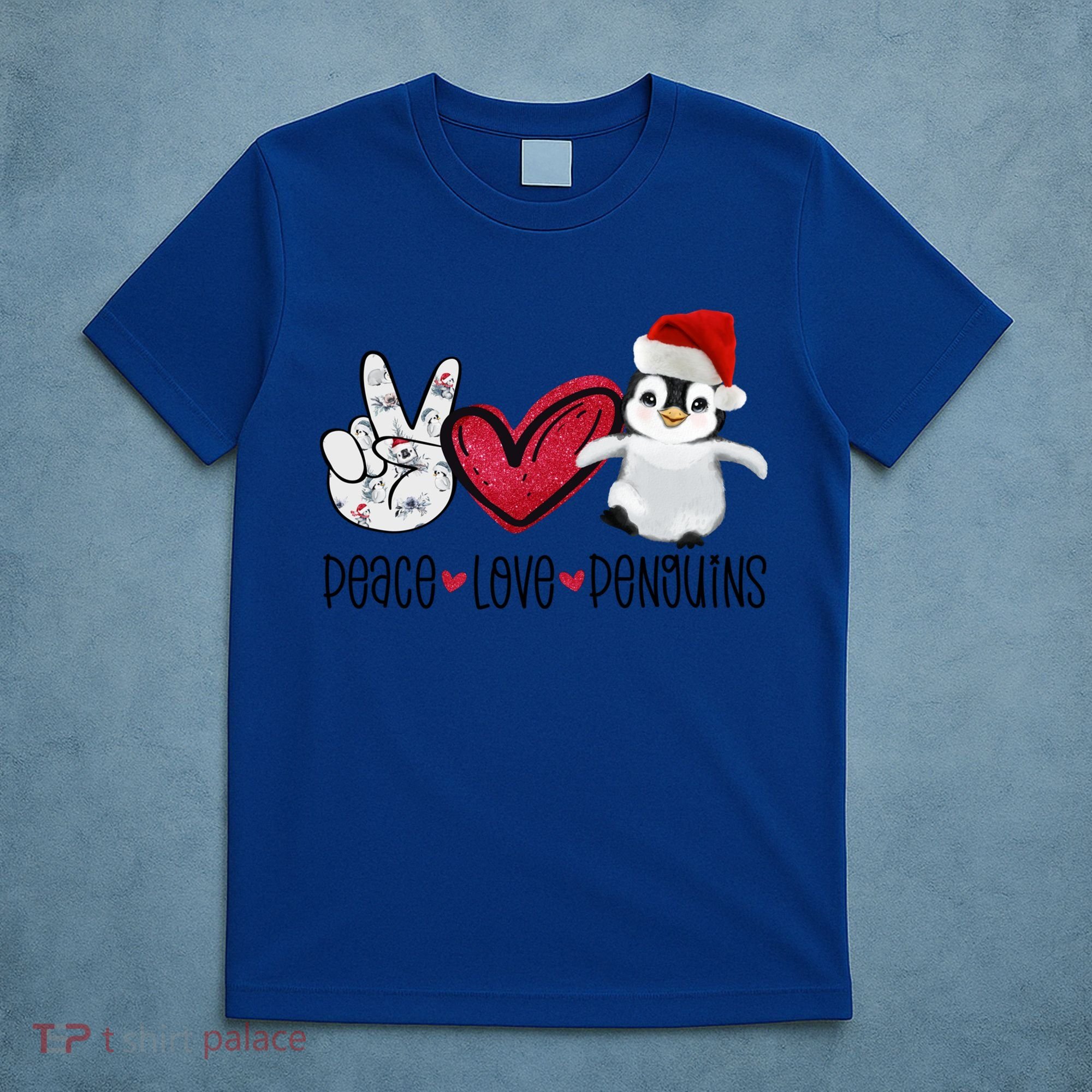 Christmas Peace Love Penguins Cute Xmas Santa Penguin Great Gift T-Shirt