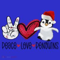 Christmas Peace Love Penguins Cute Xmas Santa Penguin Great Gift Mousepad thumb 1