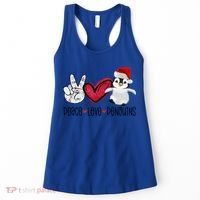 Christmas Peace Love Penguins Cute Xmas Santa Penguin Great Gift Women's Tank Top thumb 0