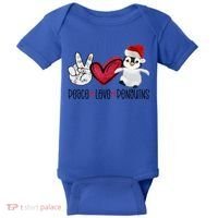 Christmas Peace Love Penguins Cute Xmas Santa Penguin Great Gift Baby Bodysuit thumb 0