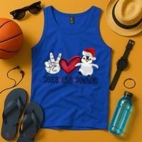 Christmas Peace Love Penguins Cute Xmas Santa Penguin Great Gift Tank Top thumb 4