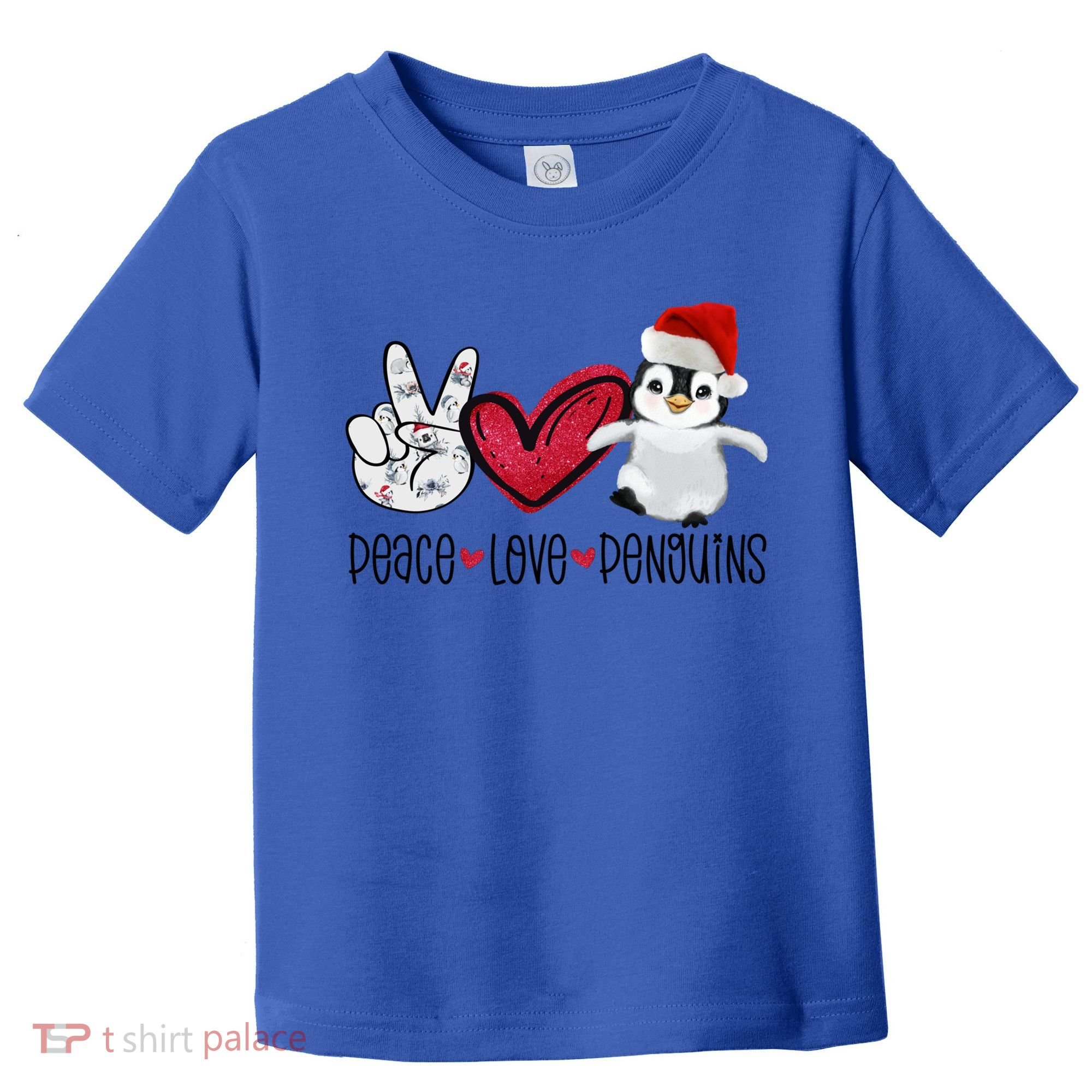 Christmas Peace Love Penguins Cute Xmas Santa Penguin Great Gift Toddler T-Shirt
