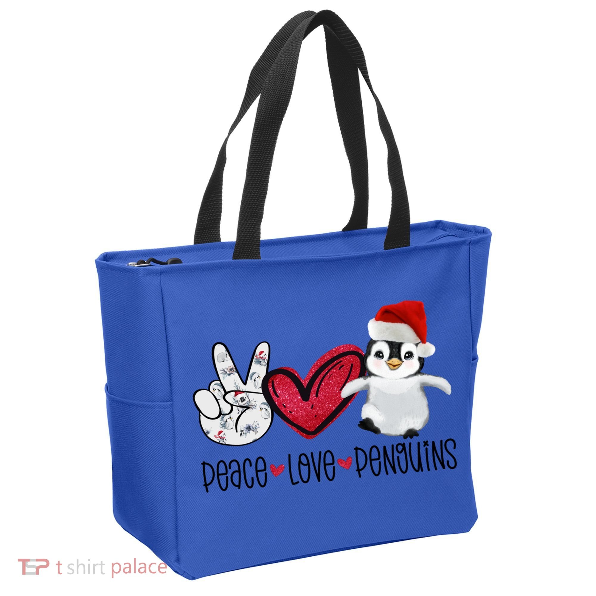 Christmas Peace Love Penguins Cute Xmas Santa Penguin Great Gift Tote Bag