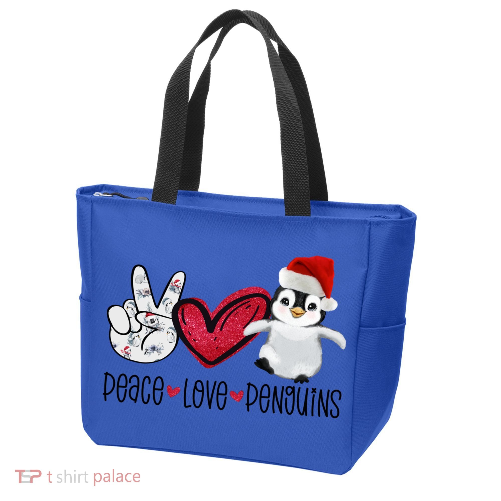 Christmas Peace Love Penguins Cute Xmas Santa Penguin Great Gift Tote Bag