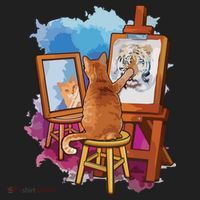 Cat Painting Lion Artistic Animals Lover Graphic Novelty Women's Sweatshirt thumb 2