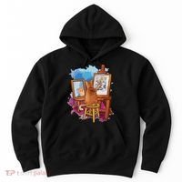 Cat Painting Lion Artistic Animals Lover Graphic Novelty Hoodie thumb 0