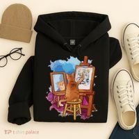 Cat Painting Lion Artistic Animals Lover Graphic Novelty Hoodie thumb 4