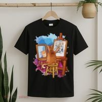 Cat Painting Lion Artistic Animals Lover Graphic Novelty T-Shirt thumb 2