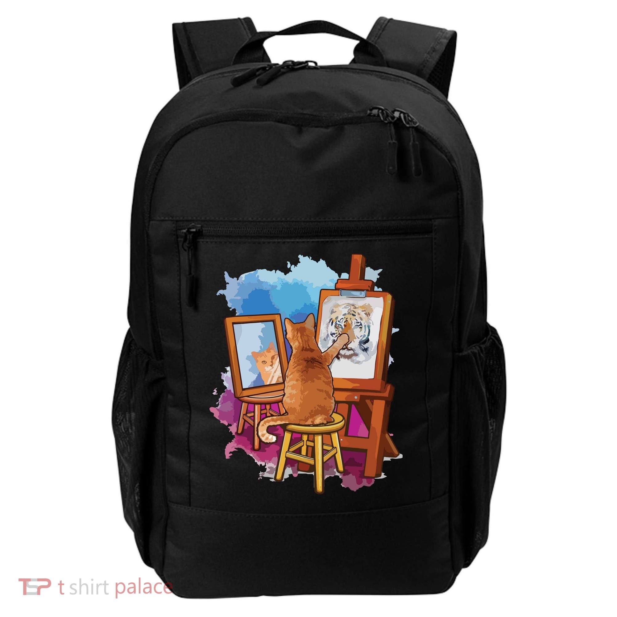 Cat Painting Lion Artistic Animals Lover Graphic Novelty Backpack