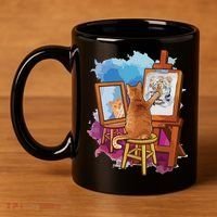 Cat Painting Lion Artistic Animals Lover Graphic Novelty 11oz C Handle Ceramic Mug thumb 4