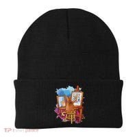 Cat Painting Lion Artistic Animals Lover Graphic Novelty Beanie thumb 0