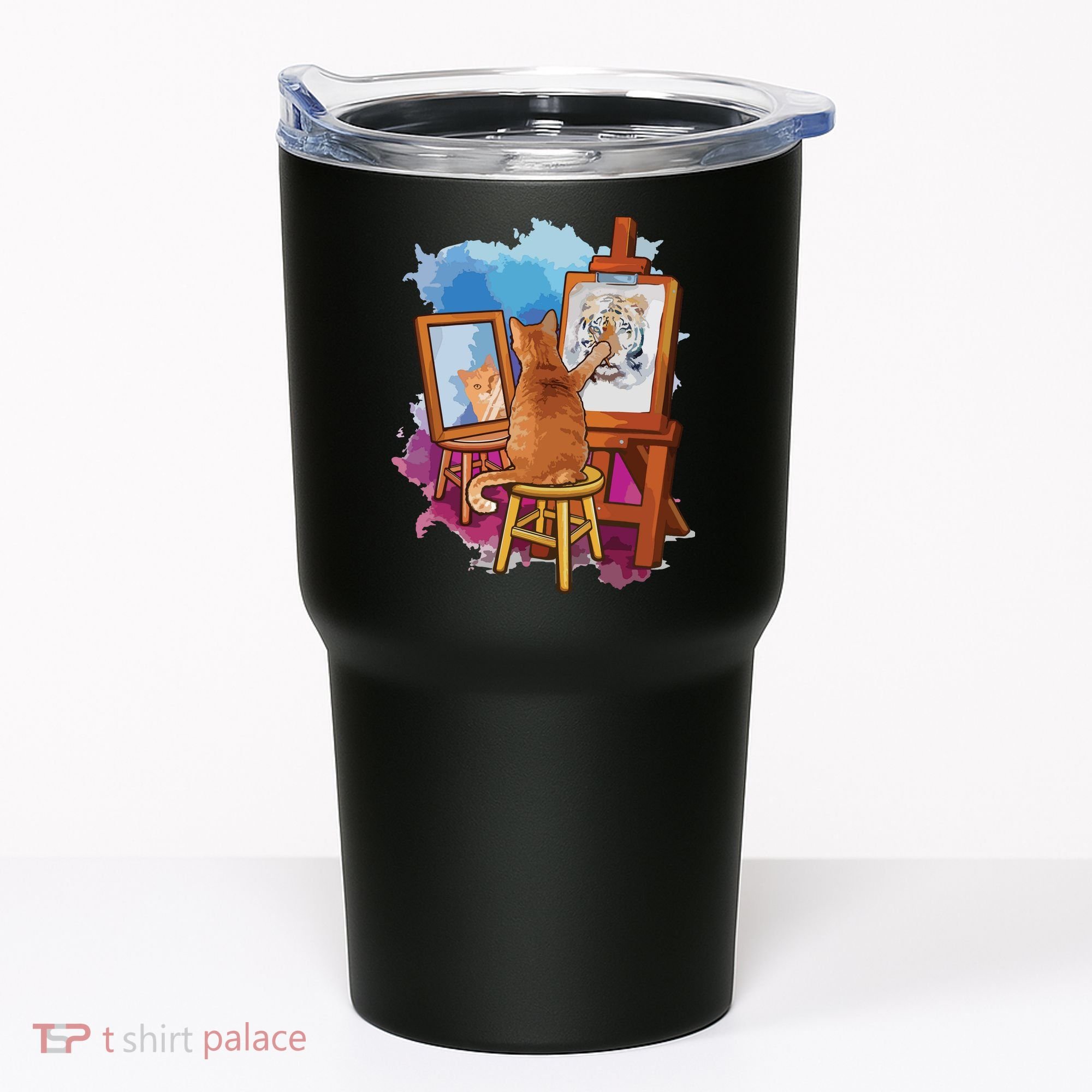 Cat Painting Lion Artistic Animals Lover Graphic Novelty Tumbler