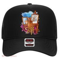 Cat Painting Lion Artistic Animals Lover Graphic Novelty Hat thumb 0