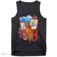 Cat Painting Lion Artistic Animals Lover Graphic Novelty Tank Top thumb 0