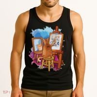 Cat Painting Lion Artistic Animals Lover Graphic Novelty Tank Top thumb 3