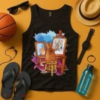 Cat Painting Lion Artistic Animals Lover Graphic Novelty Tank Top thumb 4