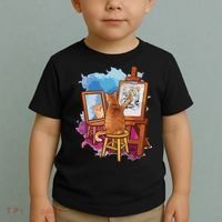 Cat Painting Lion Artistic Animals Lover Graphic Novelty Toddler T-Shirt thumb 2