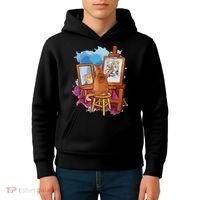 Cat Painting Lion Artistic Animals Lover Graphic Novelty Kids Hoodie thumb 4