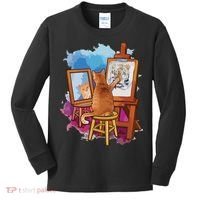 Cat Painting Lion Artistic Animals Lover Graphic Novelty Kids Long Sleeve Shirt thumb 0