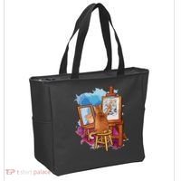 Cat Painting Lion Artistic Animals Lover Graphic Novelty Tote Bag thumb 2