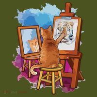 Cat Painting Lion Artistic Animals Lover Graphic Novelty The Baniff Cuffed Pom Beanie thumb 2