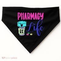 Cute Pharmacy Life Medication Pill Pharmacist Pharmacy Tech Gift USA-Made Doggie Bandana thumb 0