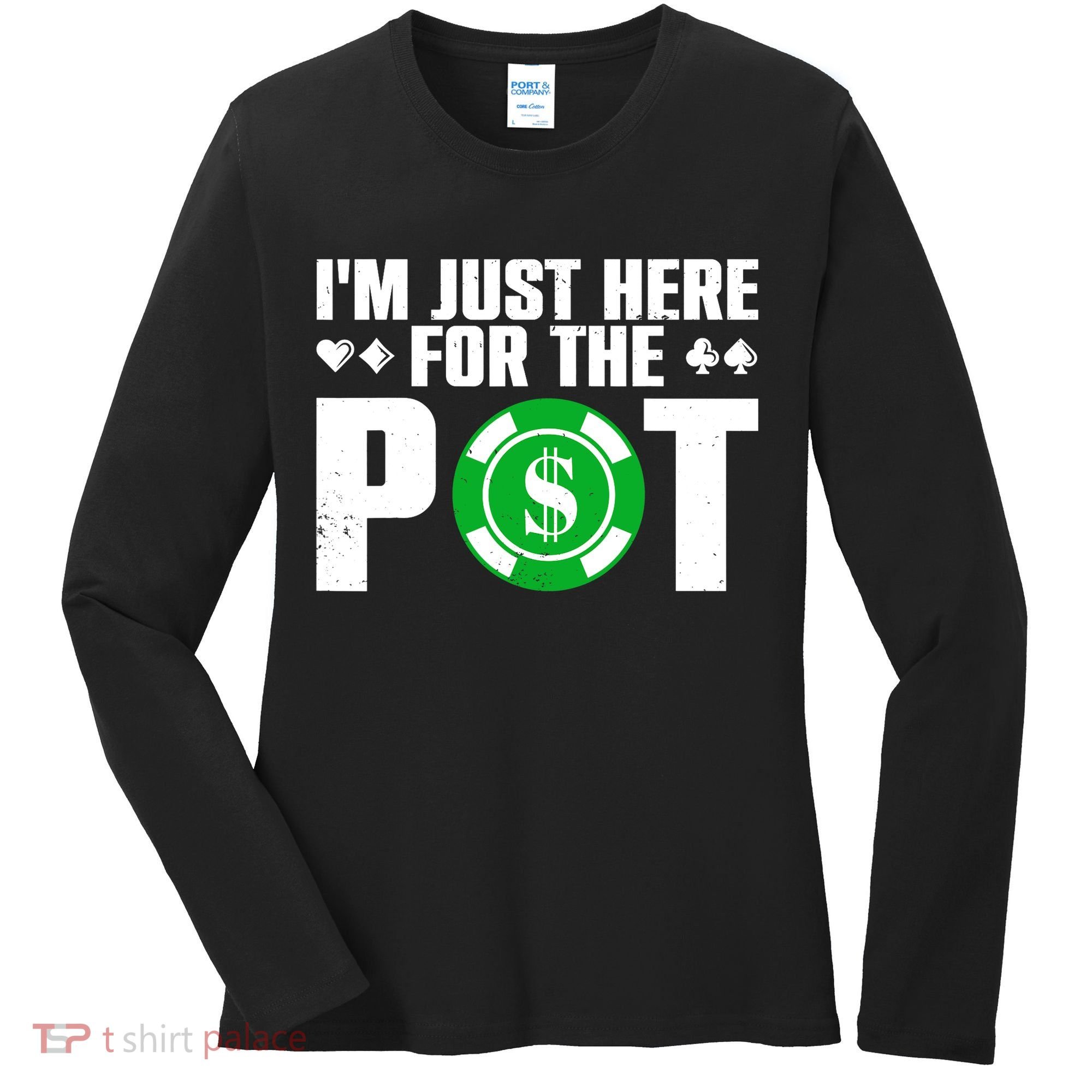 Cool Poker Lover Card Casino Player Gambler Women's Long Sleeve Shirt