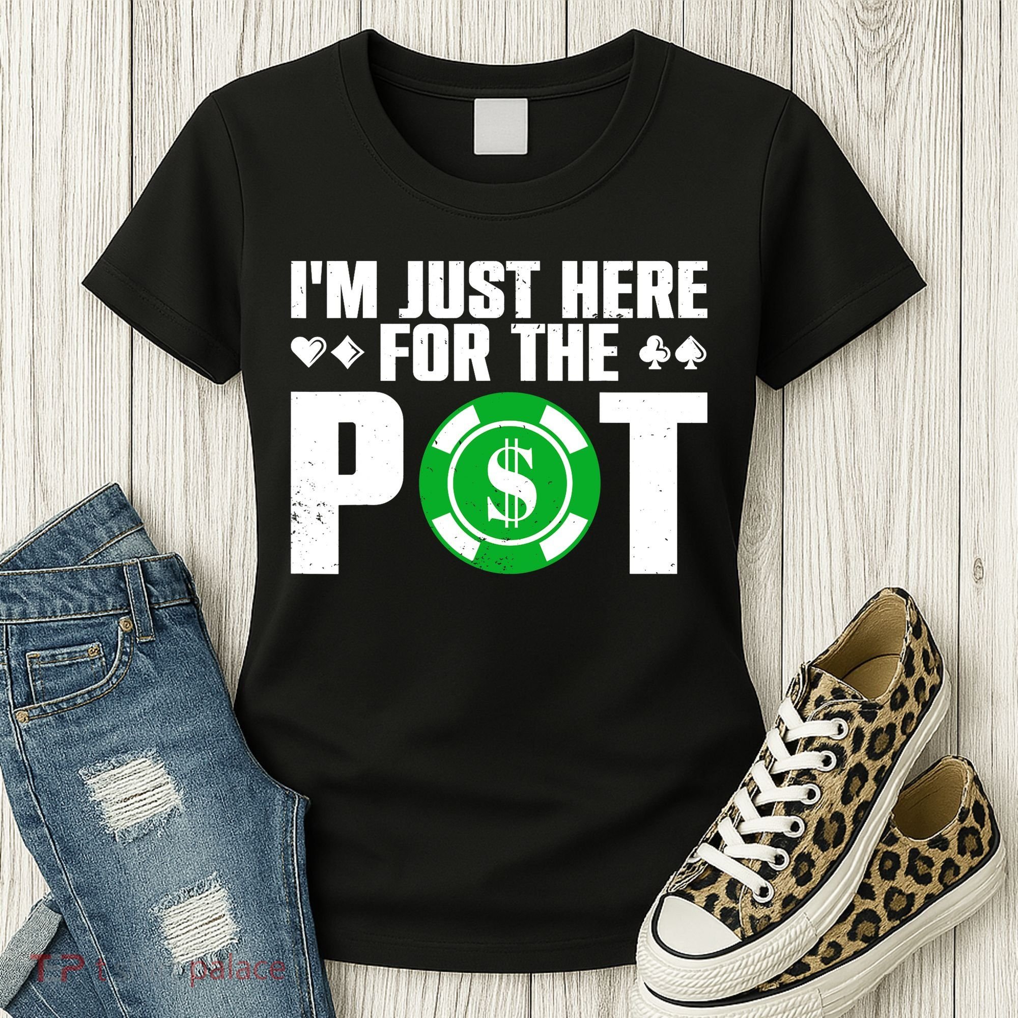 Cool Poker Lover Card Casino Player Gambler Women's T-Shirt