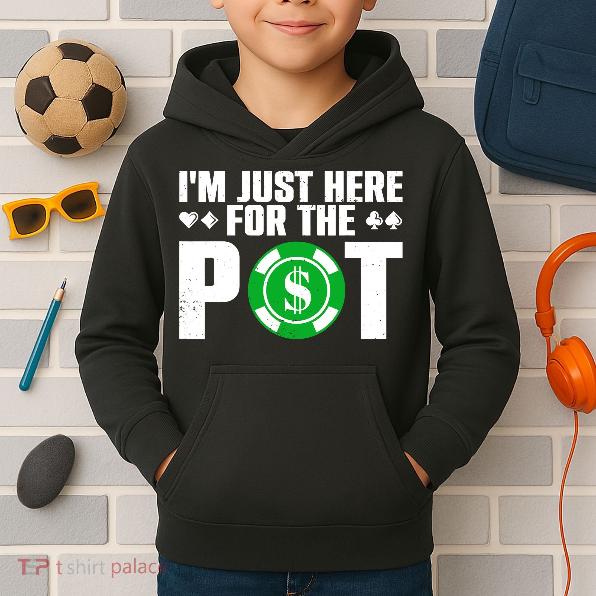 Cool Poker Lover Card Casino Player Gambler Kids Hoodie