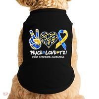 Cool Peace Love T21 Down Syndrome Awareness Support Doggie Tank thumb 0