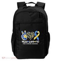 Cool Peace Love T21 Down Syndrome Awareness Support Backpack thumb 0