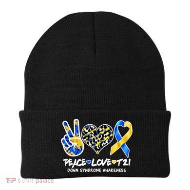 Cool Peace Love T21 Down Syndrome Awareness Support Beanie
