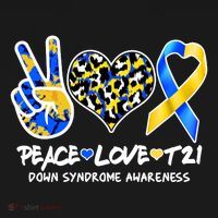 Cool Peace Love T21 Down Syndrome Awareness Support Coaster thumb 2