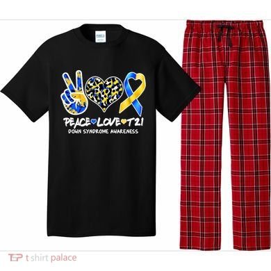 Cool Peace Love T21 Down Syndrome Awareness Support Pajama Set