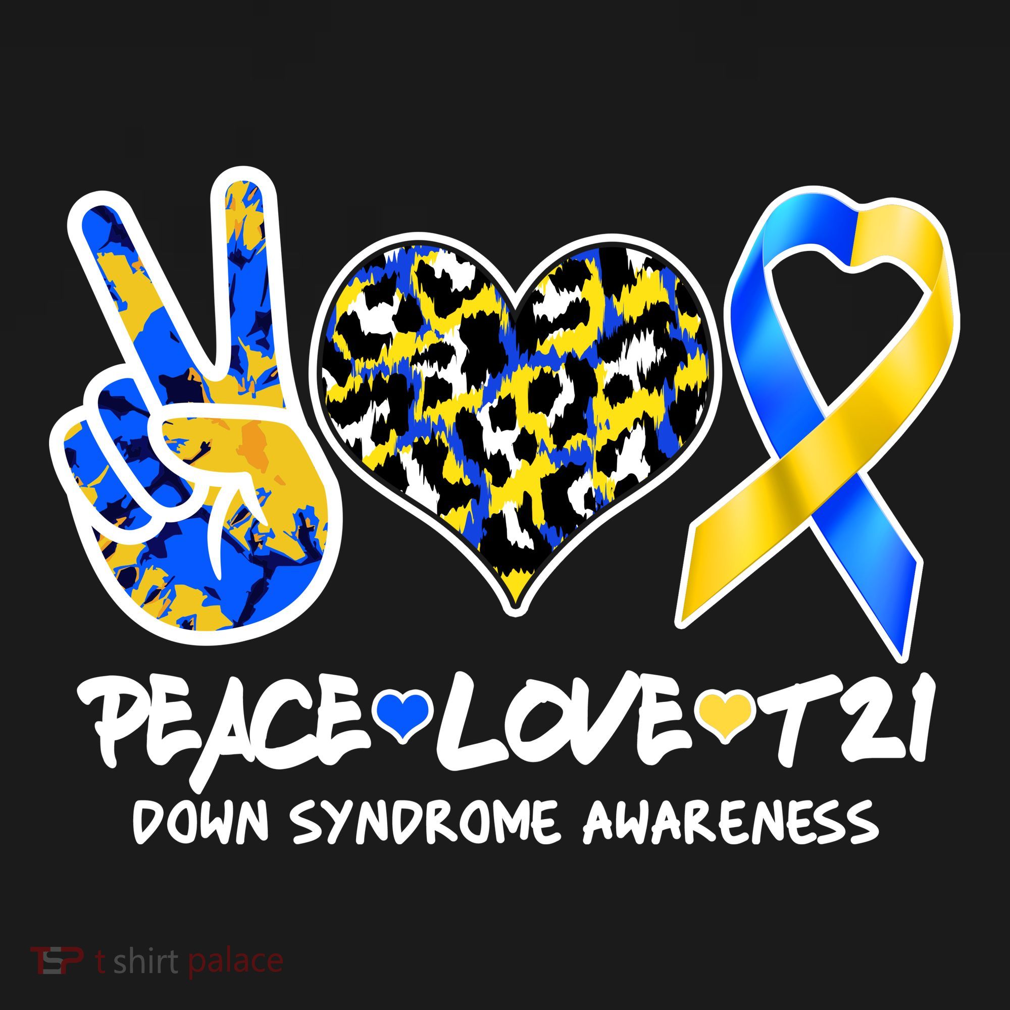 Cool Peace Love T21 Down Syndrome Awareness Support Pajama Set