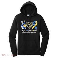 Cool Peace Love T21 Down Syndrome Awareness Support Women's Hoodie thumb 0