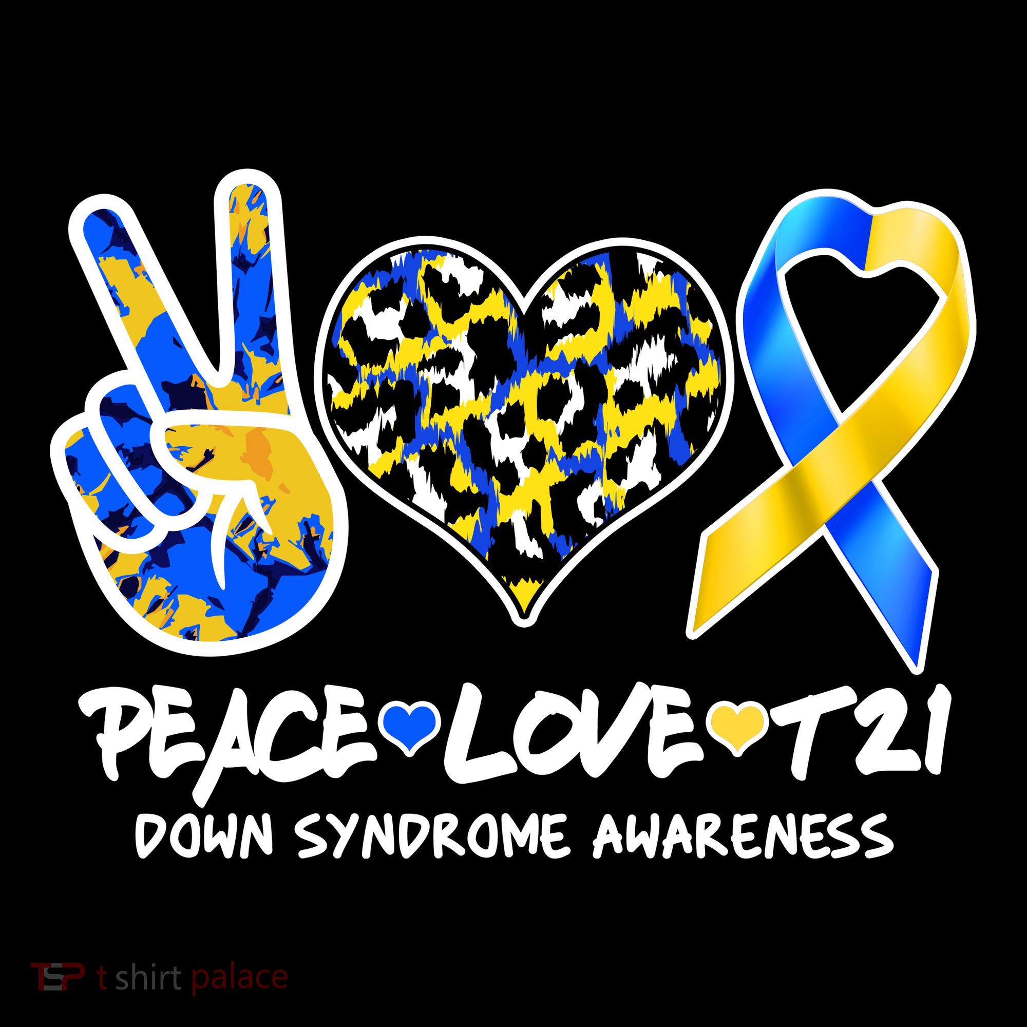Cool Peace Love T21 Down Syndrome Awareness Support Women's Hoodie