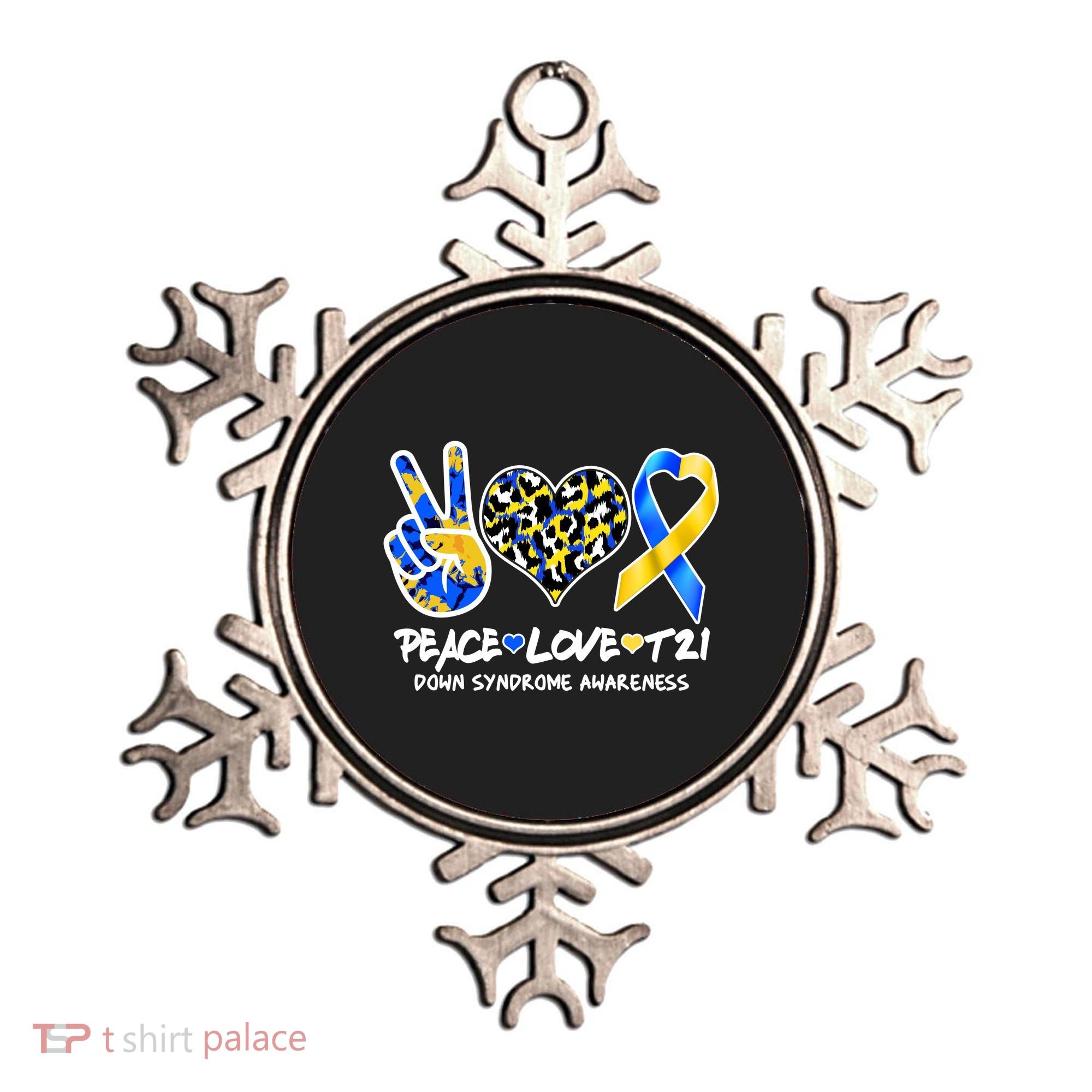 Cool Peace Love T21 Down Syndrome Awareness Support Ornament