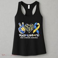 Cool Peace Love T21 Down Syndrome Awareness Support Women's Tank Top thumb 3