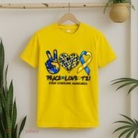 Cool Peace Love T21 Down Syndrome Awareness Support T-Shirt thumb 2