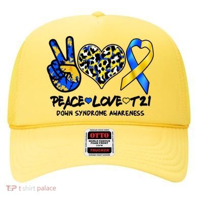 Cool Peace Love T21 Down Syndrome Awareness Support Hat