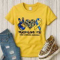 Cool Peace Love T21 Down Syndrome Awareness Support Women's T-Shirt thumb 3