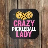Crazy Pickleball Lady Funny Pickleball Gifts for  Coaster thumb 0